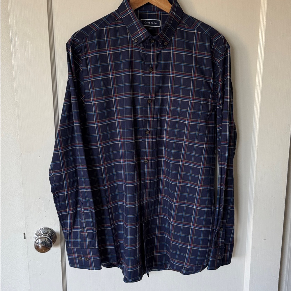 Club Room Multicolor Plaid Button-Up